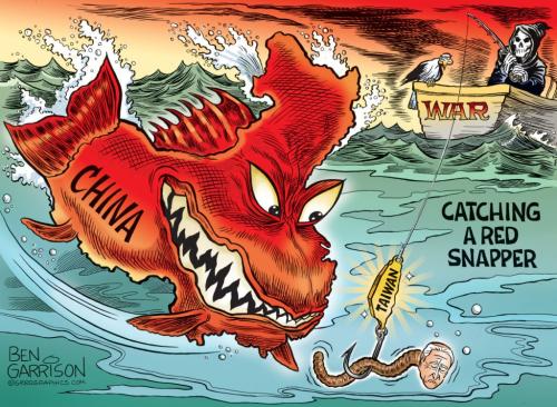 Ben Garrison China Catching Red Snapper Biden Worm Taiwan