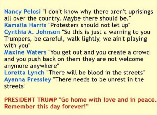 riot encouragement of the left