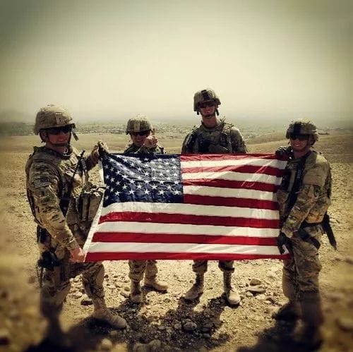 Flag - With military in Middle East