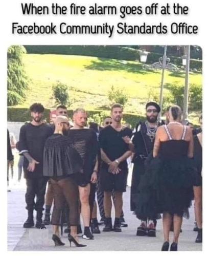 Fire Alarm at Facebook Community Standards Office