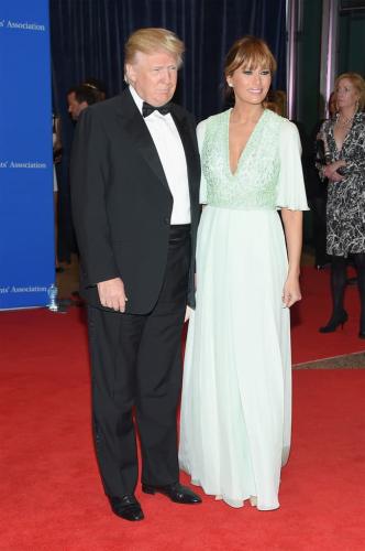 Melania-Trump-Stood-by-Her-Husband-in-Mint-Green-Dresses