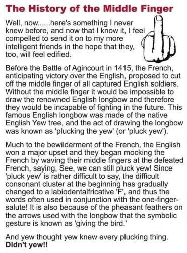 History of Middle Finger