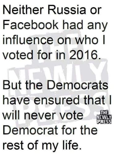 I will never vote Democrat