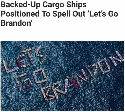 backed up cargo ships