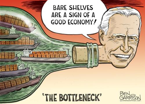 Ben Garrison Empty Shelves Bottleneck Biden