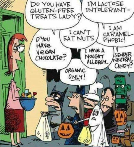 Halloween Woke Liberal Trick or Treaters Gluten Lactose