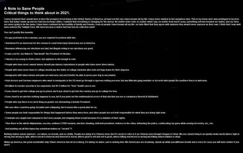 A note for sane people