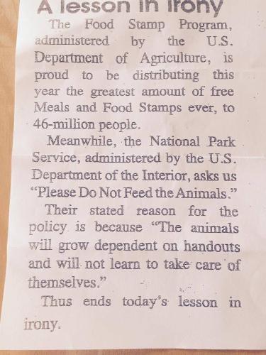 Todays lesson in irony