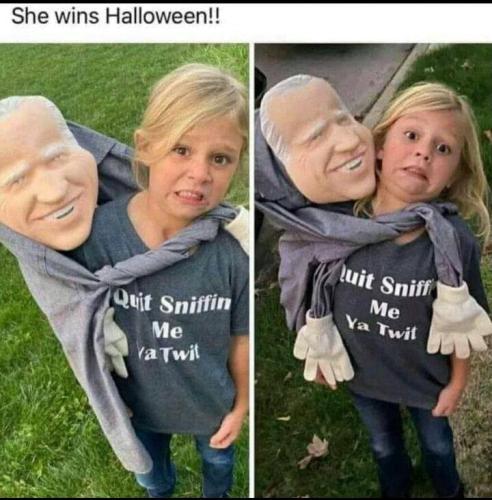 She wins halloween