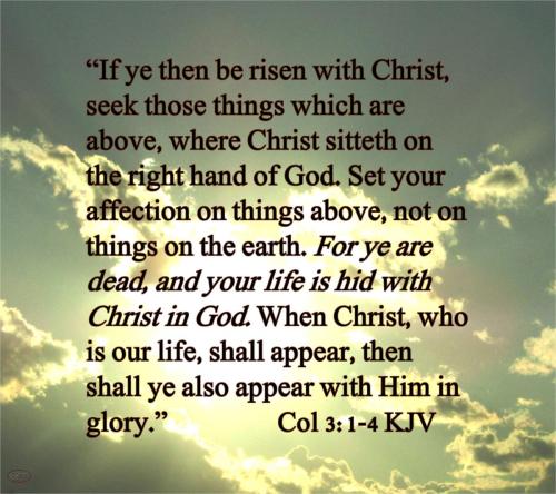 For Ye are dead, Your life is hid