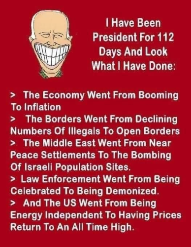 I HAVE BEEN POTUS FOR 112 DAYS