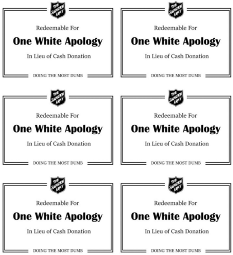 one white apology