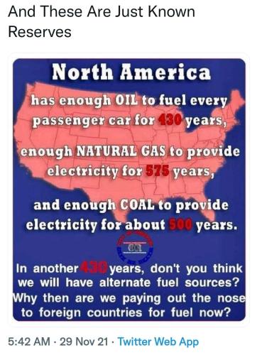 Oil reserves - We have plenty