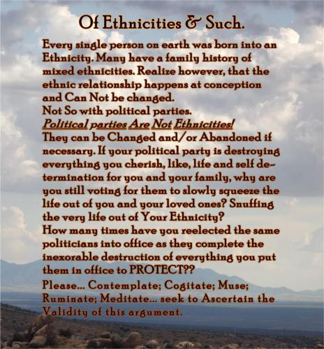 Of Ethnicities and Such