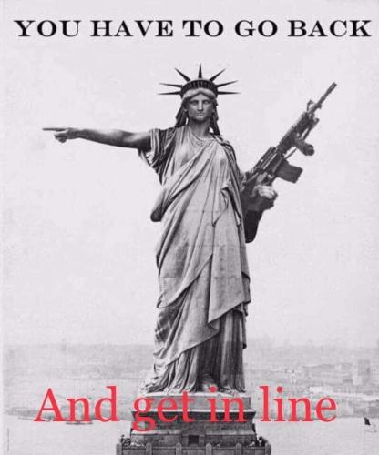 Statue of Liberty Go Back Get In Line