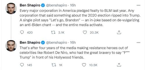 Ben Shapiro Tweets Airline Pilot Let's Go Brandon
