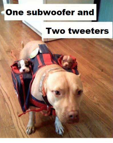 Subwoofer and two tweeters