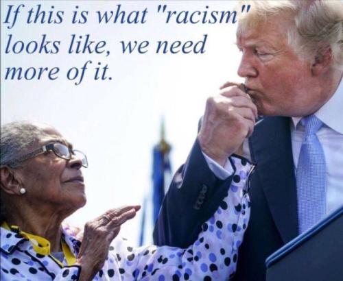 Black woman showing Trump affection