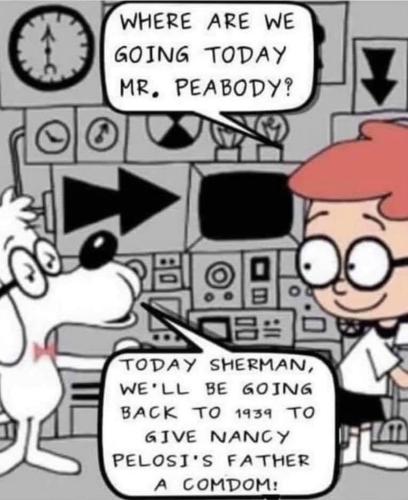 Mr. Peabody Going Back Stop Birth of Pelosi