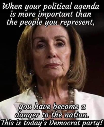 Pelosi Political Agenda Over People Represent