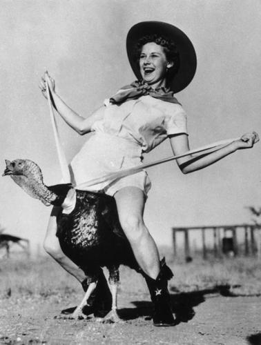 Turkey Riding Cowgirl