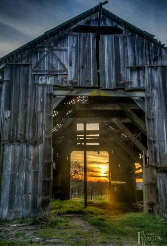 Good Morning 9 - Barn with sunrise