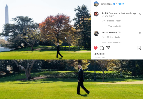 Joe Biden's Feet Disappear On White House Lawn