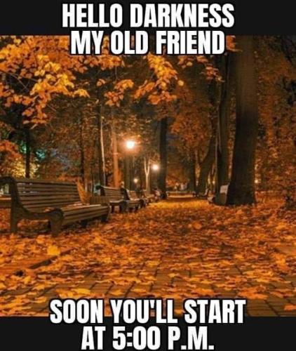 End of Daylight Savings Time