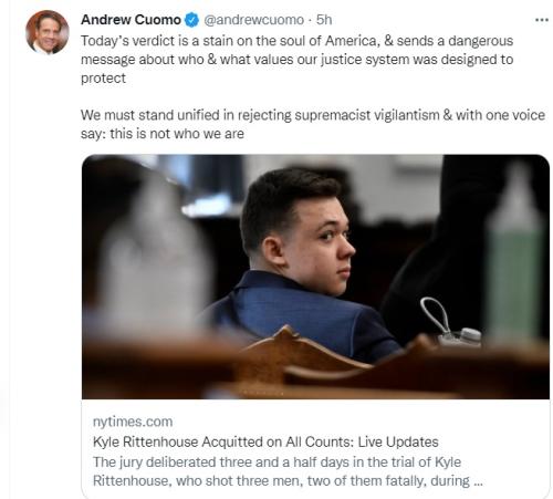 Andrew Cuomo On Rittenhouse Verdict