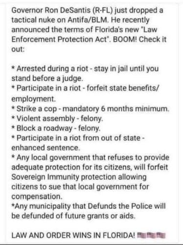 desantis Antifa bill