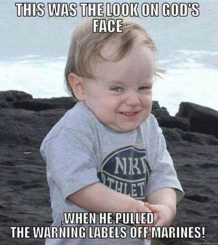 Marines - God pulls off warning labels