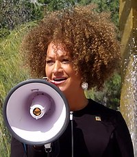 transracial Rachel_Dolezal_speaking_at_Spokane_rally_May_2015