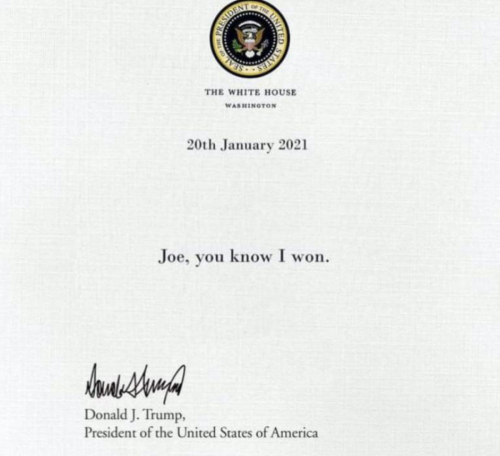 Trump Letter to Biden 1