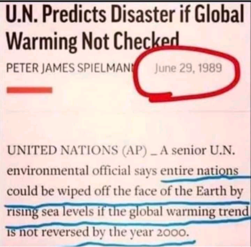 Global warming - UN warning 1989