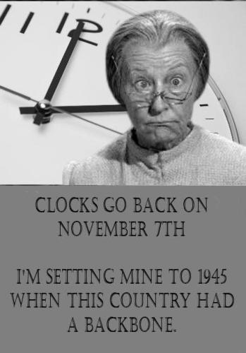 Granny clocks go back