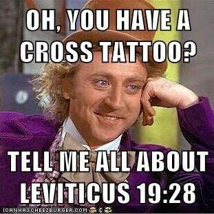 oh you have a cross tattoo