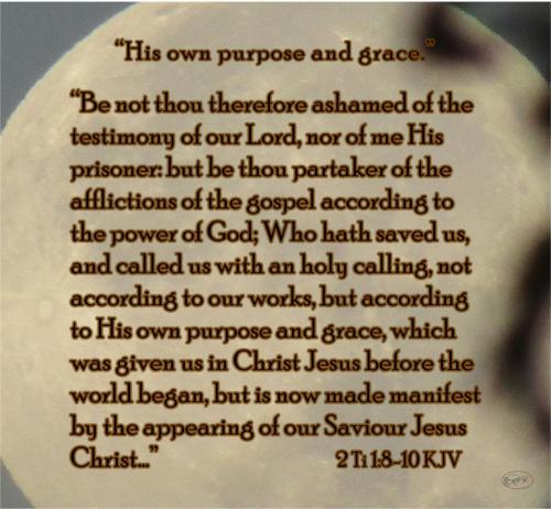 His own purpose and grace