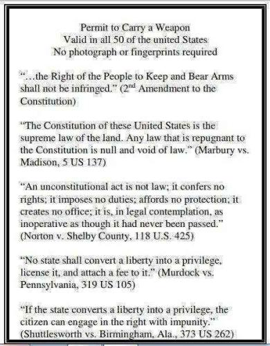 Permit to carry a weapon