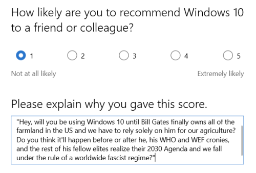 Windows feedback