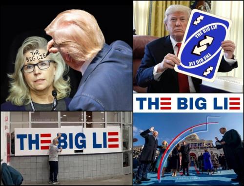 Trump The Big Lie Cheney Forhead Art