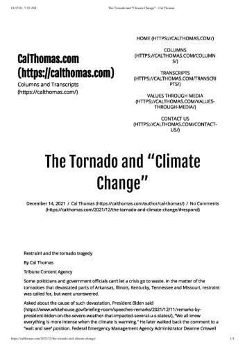 The Tornado and _Climate Change_ - Cal Thomas_Page_1