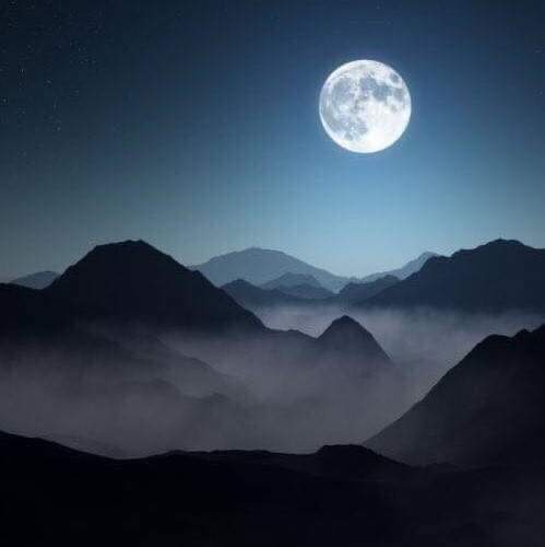 Good Night 40 - Moon over mountains