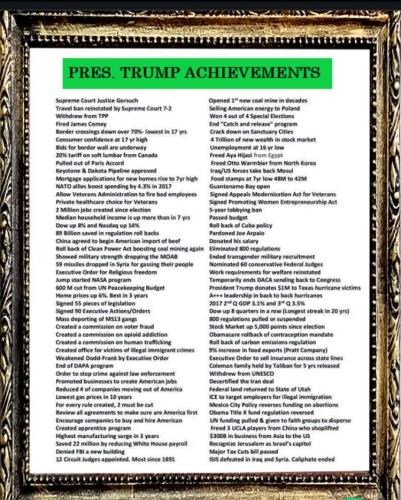 Trump - List of achieveents