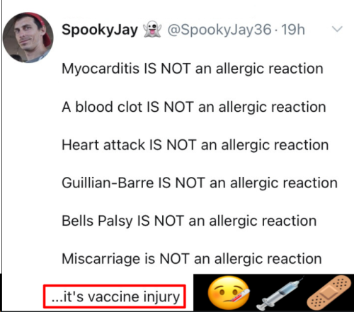 it's not an allergic reaction