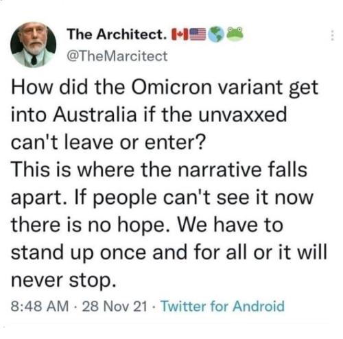 How did the Omicron variant get into Australia