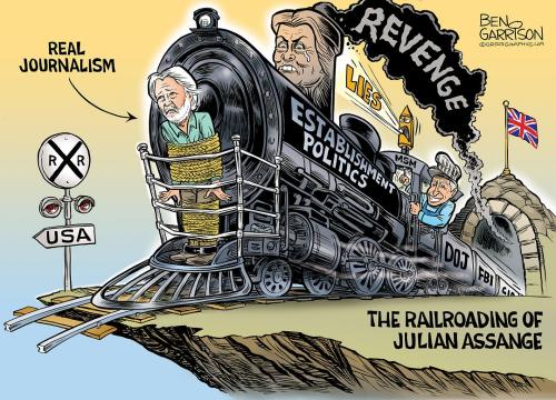 Ben Garrison Railroading Julian Assange