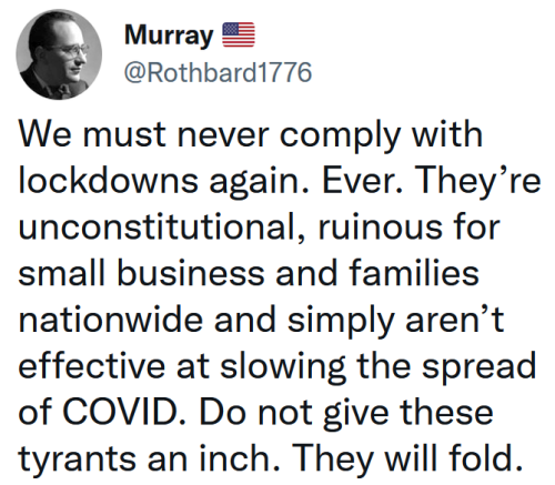 WE MUST NEVER COMPLY WITH LOCKDOWNS