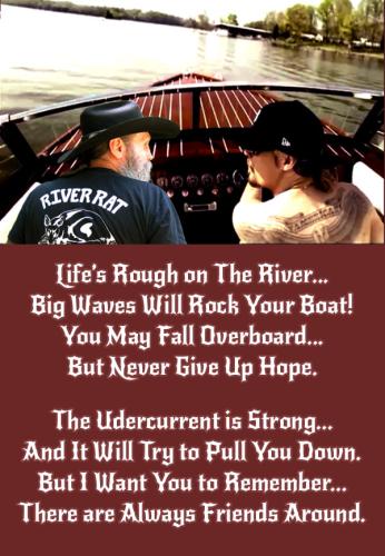 Standard Garden Flag ~Life's Rough on The River~