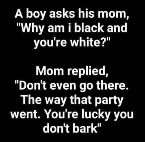 why am I black and youre white Mom