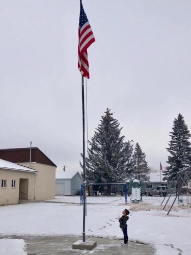 Flag - With little boy saluting